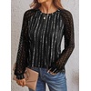 image:imageAUTOMET Womens Long Sleeve Shirts Lace Tops 2026 Fall Outfit Casual BlousePrinting Black