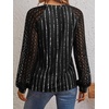 image:imageAUTOMET Womens Long Sleeve Shirts Lace Tops 2026 Fall Outfit Casual BlousePrinting Black