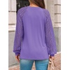 image:imageAUTOMET Womens Long Sleeve Shirts Lace Tops 2026 Fall Outfit Casual BlousePurple