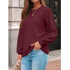 image:imageAUTOMET Womens Long Sleeve Shirts Lace Tops 2026 Fall Outfit Casual BlouseRed