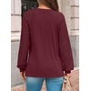 image:imageAUTOMET Womens Long Sleeve Shirts Lace Tops 2026 Fall Outfit Casual BlouseRed