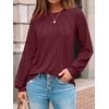 image:imageAUTOMET Womens Long Sleeve Shirts Lace Tops 2026 Fall Outfit Casual BlouseRed