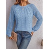image:imageAUTOMET Womens Long Sleeve Shirts Lace Tops 2026 Fall Outfit Casual BlouseWhite Blue