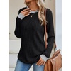 image:imageAUTOMET Womens Long Sleeve Tops Fall Fashion Casual TunicBlack 02