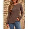 image:imageAUTOMET Womens Long Sleeve Tops Fall Fashion Casual TunicChocolate