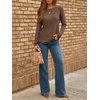 image:imageAUTOMET Womens Long Sleeve Tops Fall Fashion Casual TunicChocolate