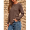 image:imageAUTOMET Womens Long Sleeve Tops Fall Fashion Casual TunicChocolate