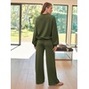 image:imageAUTOMET Womens Mock Neck 2 Piece Lounge Sweat Sets Matching Fall FashionArmygreen