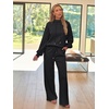 image:imageAUTOMET Womens Mock Neck 2 Piece Lounge Sweat Sets Matching Fall FashionBlack
