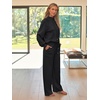 image:imageAUTOMET Womens Mock Neck 2 Piece Lounge Sweat Sets Matching Fall FashionBlack