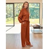 image:imageAUTOMET Womens Mock Neck 2 Piece Lounge Sweat Sets Matching Fall FashionCaramel