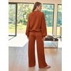 image:imageAUTOMET Womens Mock Neck 2 Piece Lounge Sweat Sets Matching Fall FashionCaramel