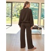 image:imageAUTOMET Womens Mock Neck 2 Piece Lounge Sweat Sets Matching Fall FashionCoffee