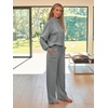 image:imageAUTOMET Womens Mock Neck 2 Piece Lounge Sweat Sets Matching Fall FashionDarkgrey