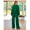 image:imageAUTOMET Womens Mock Neck 2 Piece Lounge Sweat Sets Matching Fall FashionForest Green