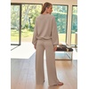 image:imageAUTOMET Womens Mock Neck 2 Piece Lounge Sweat Sets Matching Fall FashionKhaki