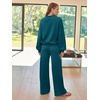 image:imageAUTOMET Womens Mock Neck 2 Piece Lounge Sweat Sets Matching Fall FashionLake Green