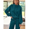 image:imageAUTOMET Womens Mock Neck 2 Piece Lounge Sweat Sets Matching Fall FashionLake Green