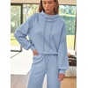 image:imageAUTOMET Womens Mock Neck 2 Piece Lounge Sweat Sets Matching Fall FashionLightblue