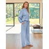 image:imageAUTOMET Womens Mock Neck 2 Piece Lounge Sweat Sets Matching Fall FashionLightblue