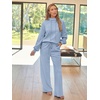 image:imageAUTOMET Womens Mock Neck 2 Piece Lounge Sweat Sets Matching Fall FashionLightblue