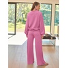 image:imageAUTOMET Womens Mock Neck 2 Piece Lounge Sweat Sets Matching Fall FashionPink