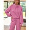image:imageAUTOMET Womens Mock Neck 2 Piece Lounge Sweat Sets Matching Fall FashionPink