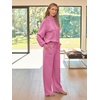 image:imageAUTOMET Womens Mock Neck 2 Piece Lounge Sweat Sets Matching Fall FashionPink