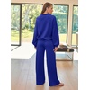 image:imageAUTOMET Womens Mock Neck 2 Piece Lounge Sweat Sets Matching Fall FashionRoyal Blue