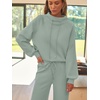 image:imageAUTOMET Womens Mock Neck 2 Piece Lounge Sweat Sets Matching Fall FashionSagegreen