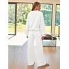 image:imageAUTOMET Womens Mock Neck 2 Piece Lounge Sweat Sets Matching Fall FashionWhite