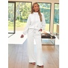 image:imageAUTOMET Womens Mock Neck 2 Piece Lounge Sweat Sets Matching Fall FashionWhite