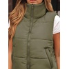 image:imageAUTOMET Womens Puffer Vest Cropped Lightweight Fall Winter OuterwearArmy Green