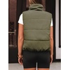 image:imageAUTOMET Womens Puffer Vest Cropped Lightweight Fall Winter OuterwearArmy Green