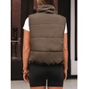 image:imageAUTOMET Womens Puffer Vest Cropped Lightweight Fall Winter OuterwearBrown
