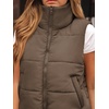 image:imageAUTOMET Womens Puffer Vest Cropped Lightweight Fall Winter OuterwearBrown