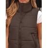 image:imageAUTOMET Womens Puffer Vest Cropped Lightweight Fall Winter OuterwearCoffee