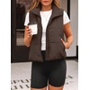 image:imageAUTOMET Womens Puffer Vest Cropped Lightweight Fall Winter OuterwearCoffee