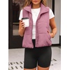 image:imageAUTOMET Womens Puffer Vest Cropped Lightweight Fall Winter OuterwearDarkpink