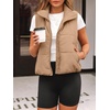 image:imageAUTOMET Womens Puffer Vest Cropped Lightweight Fall Winter OuterwearKhaki