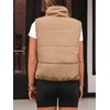 image:imageAUTOMET Womens Puffer Vest Cropped Lightweight Fall Winter OuterwearKhaki