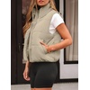 image:imageAUTOMET Womens Puffer Vest Cropped Lightweight Fall Winter OuterwearLight Khaki