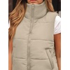 image:imageAUTOMET Womens Puffer Vest Cropped Lightweight Fall Winter OuterwearLight Khaki