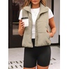 image:imageAUTOMET Womens Puffer Vest Cropped Lightweight Fall Winter OuterwearLight Khaki
