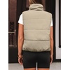 image:imageAUTOMET Womens Puffer Vest Cropped Lightweight Fall Winter OuterwearLight Khaki