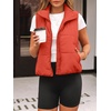 image:imageAUTOMET Womens Puffer Vest Cropped Lightweight Fall Winter OuterwearOrange