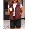 image:imageAUTOMET Womens Puffer Vest Cropped Lightweight Fall Winter OuterwearWine Red