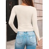 image:imageAUTOMET Womens Square Neck Ribbed Long Sleeve Slim Fit Tops FallApricot