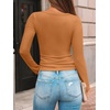 image:imageAUTOMET Womens Square Neck Ribbed Long Sleeve Slim Fit Tops FallOrange