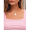 image:imageAUTOMET Womens Square Neck Ribbed Long Sleeve Slim Fit Tops FallPink
